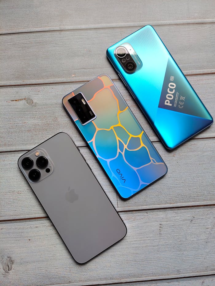 Overhead Shot of Smartphones